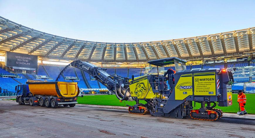 Cold milling in the sports hub of the Eternal City